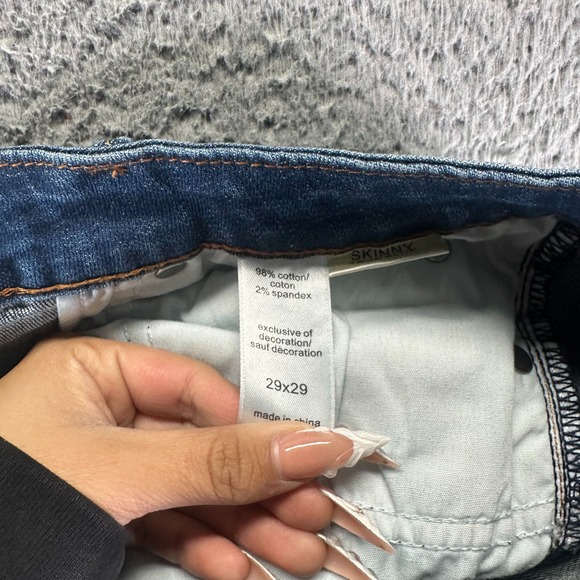 Maurices Jeans Womens 29x29 Blue Cotton Denim Skinny Leg Faded Stretch Workwear - Picture 5 of 12
